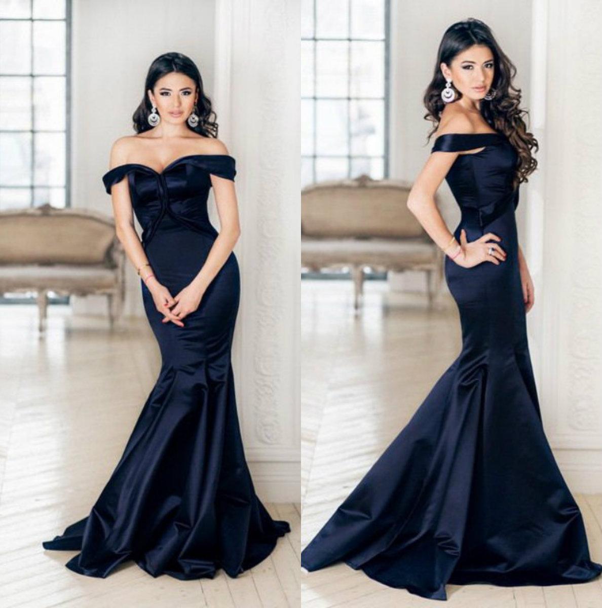 Elegant Mermaid Formal Dresses Navy Blue Off The Shoulder Prom Dresses Sleeveless Arabic Dubai Formal Evening Gown Vestido De Novia, Gray
Elegant Mermaid Formal Dresses Navy Blue Off The Shoulder Prom Dresses Sleeveless Arabic Dubai Formal Evening Gown Vestido De Novia, Gray