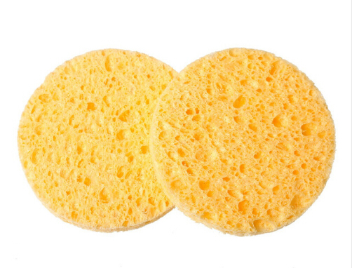 Natural Wood Fiber Face Wash Cleansing Sponge Beauty Makeup Tools Accessories Round Watermelon Red 7.0cm Dia