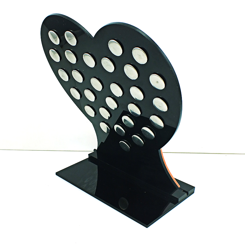 Brand New 18mm Snap Button Display Stands Fashion Black Acrylic Heart With Letter Interchangeable Jewelry Display Board