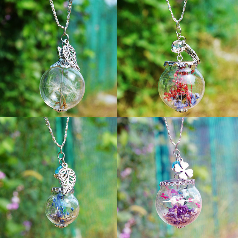 Hot sale Dandelion Real Seed Glass Bulb Wish butterfly Pendant Necklaces Four Leaf Clover Wish Drift bottle Jewelry
Hot sale Dandelion Real Seed Glass Bulb Wish butterfly Pendant Necklaces Four Leaf Clover Wish Drift bottle Jewelry