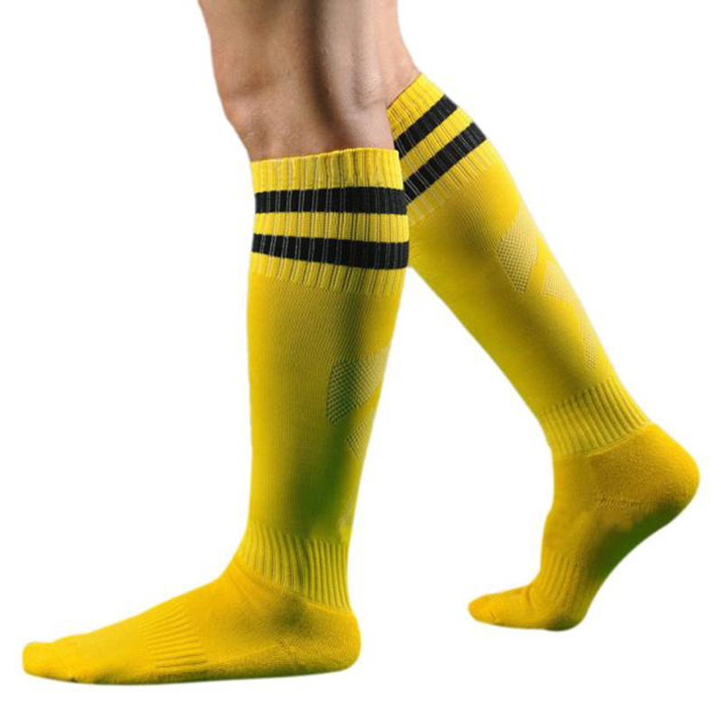 Wholesale-2016 New Hot Men Sport Football Soccer Long Socks Striped Socks High Sock Baseball Hockey Freeshipping&Wholesale