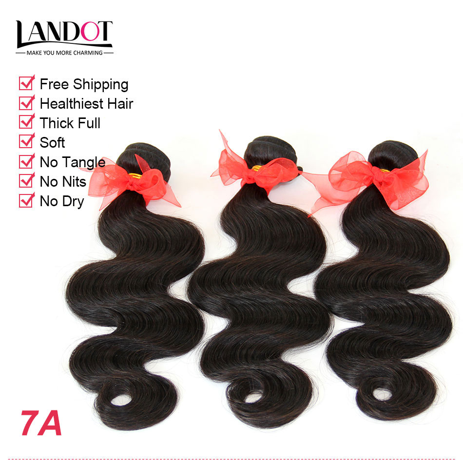 Brazilian Body Wave Virgin/Hair Weaves Bundles 3PCS Unprocessed Peruvian Malaysian Indian Cambodian Hair 6A 7A 8A 10A Human Hair Extensions