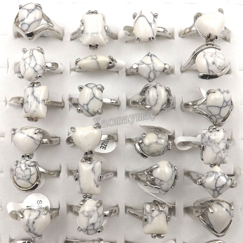 Free Shipping Natural White Turquoise Rings Women's Ring For Promotion 50pcs Wholesale
Free Shipping Natural White Turquoise Rings Women's Ring For Promotion 50pcs Wholesale