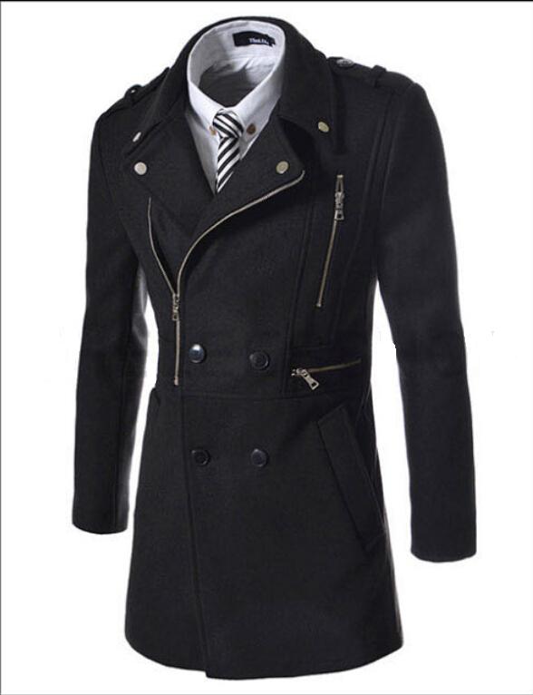 2016 Fashion New Long Trench Coat Men Zipper Double Breasted Decoration Slim Fit Pea Coat Winter Trenchcoat Jacket, Black
2016 Fashion New Long Trench Coat Men Zipper Double Breasted Decoration Slim Fit Pea Coat Winter Trenchcoat Jacket, Black