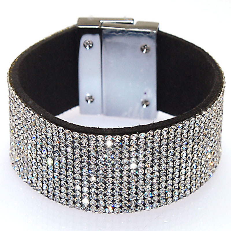 Full Crystal Magnetic Wrap Bracelet Rhinestone Bling Bracelet Wrap Magnetic Clasp Bracelet