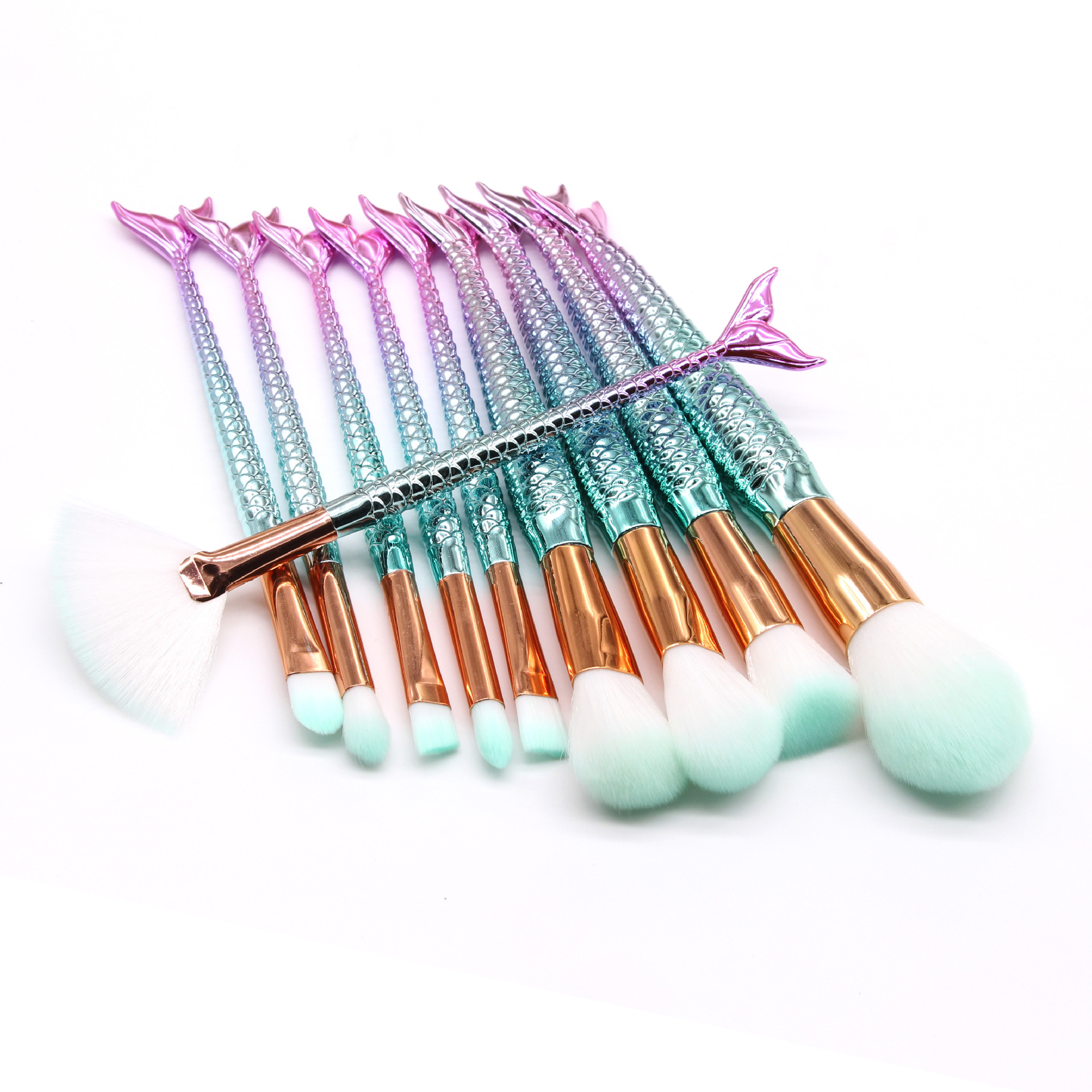 10pcs/set Makeup Brushes Sets Mermaid 3D Colorful Professional Make Up Brushes Foundation Blush Cosmetic Brush Set Kit Tool
10pcs/set Makeup Brushes Sets Mermaid 3D Colorful Professional Make Up Brushes Foundation Blush Cosmetic Brush Set Kit Tool