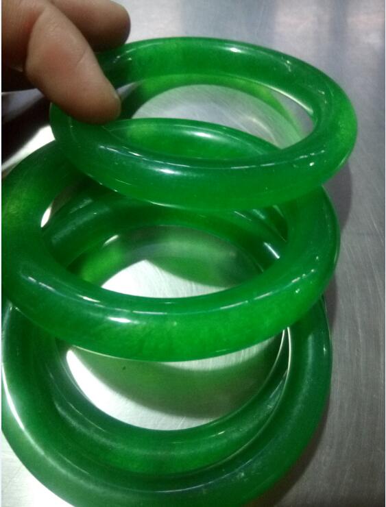 5659mm IMPERIAL GREEN NATURAL JADE BANGLE JADEITE BRACELET CHARM JEWELRY B9