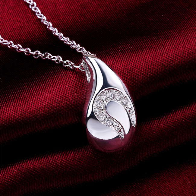 High grade horse's hoof Pendant Necklace white gemstone sterling silver necklace STSN684,fashion 925 silver necklace factory direct sale