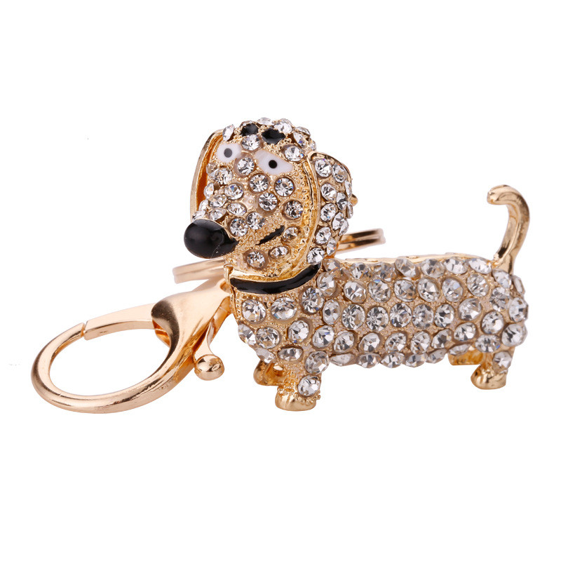 Europe And The United States Jewelry Alloy Diamond Cartoon Dachshund Key Chain Rhinestone Bag Decorative Gold-Plated Pendants
Europe And The United States Jewelry Alloy Diamond Cartoon Dachshund Key Chain Rhinestone Bag Decorative Gold-Plated Pendants