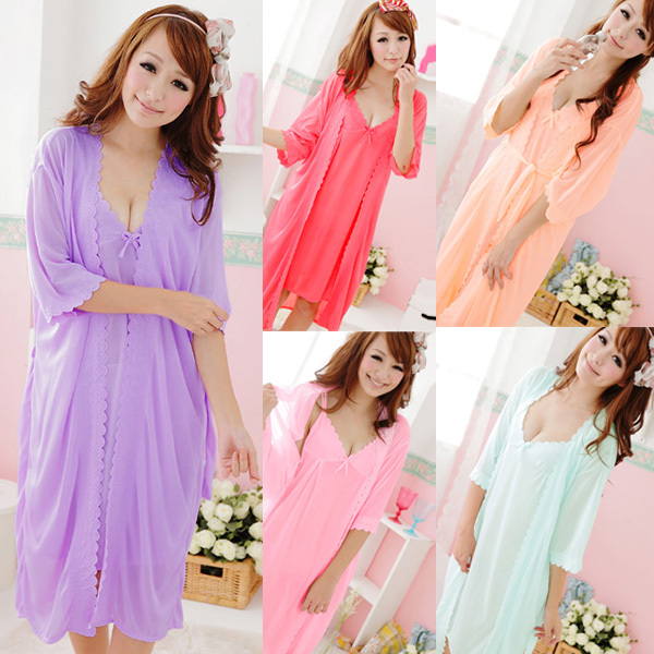 Wholesale-Women 2pcs Pajamas Suit Dress Sleepwear Sling Lingerie Silk Nightgown Nightdress, Purple
Wholesale-Women 2pcs Pajamas Suit Dress Sleepwear Sling Lingerie Silk Nightgown Nightdress, Purple