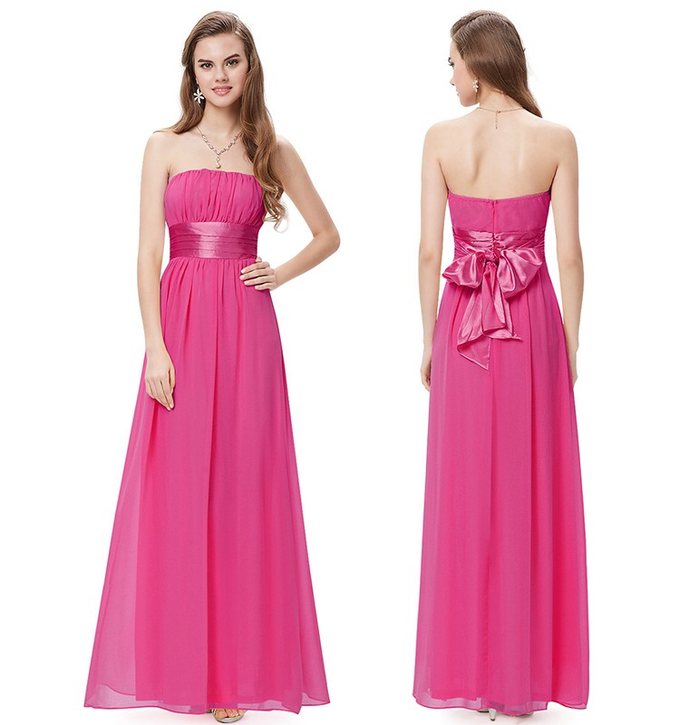new stock sexy long chiffon formal prom dresses bow beads pleats floorlength evening bridemaid party gowns