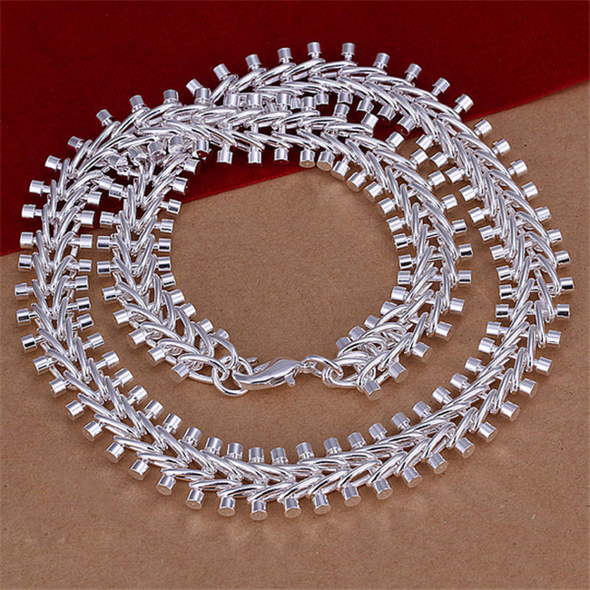 so heavy Fishbone shape 925 sterling silver jewelry sets LS-21.fashion 925 silver plated neckace bracelet set.support Wholesale, retail
