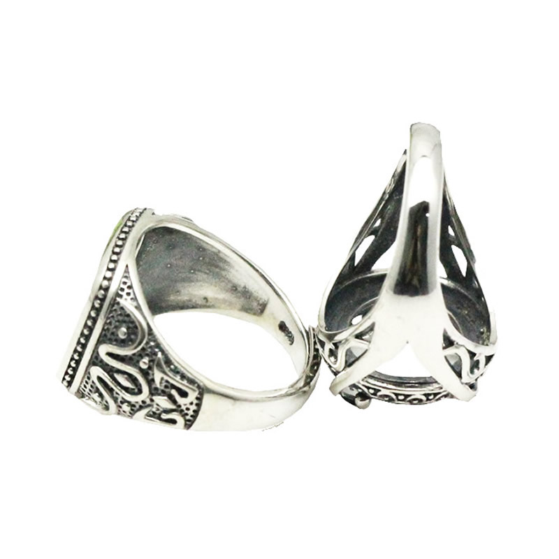 Beadsnice Thailand Silver Rings Setting With Oval Cabochon Base for Man Handmade Jewelry Setting Ring Blank Nice Gift Item ID 34074