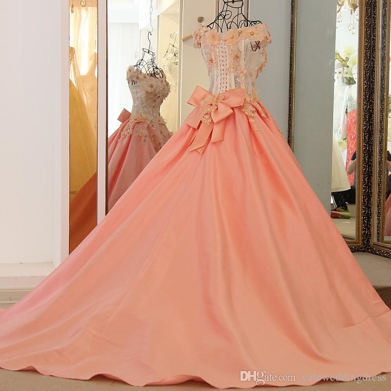 Wer Dresses Beautiful Girls Off Shoulder Applique Beaded Pageant Gowns Back Lace Up With Big Bows Custom Made Formal Party Dress 6660306