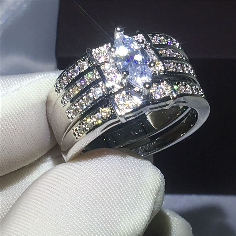 vintage 3-in-1 Women ring set 5A clear zircon White gold filled Engagement wedding band rings for women men Size 5-10
vintage 3-in-1 Women ring set 5A clear zircon White gold filled Engagement wedding band rings for women men Size 5-10