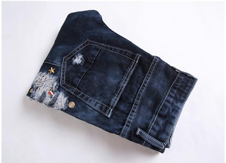 Hot Sale Mens Jeans 2016 New Ripped Elatic Jeans Fashion Designer Biker Jeans Casual Men Clothes Skinny Jeans Slim Fit