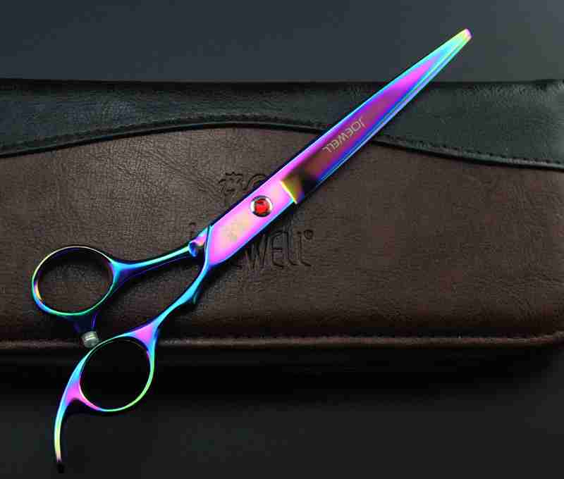 5 colors 7 inch professional hair scissors hair cutting scissors pet hair scissors purple/black/gold/blue/colorful