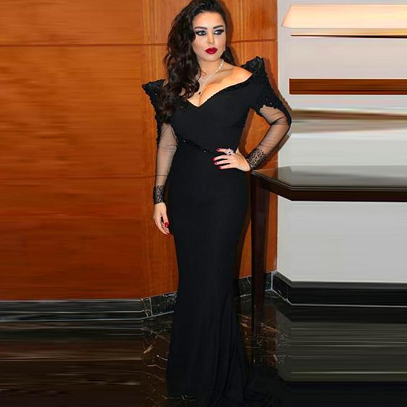 2018 Fashion V Neck Off The Shoulder Black Long Robe De Soiree Chiffon Sheath Long Sleeve Formal Evening Gown from Dubai Evening Dresses, Champagne
2018 Fashion V Neck Off The Shoulder Black Long Robe De Soiree Chiffon Sheath Long Sleeve Formal Evening Gown from Dubai Evening Dresses, Champagne