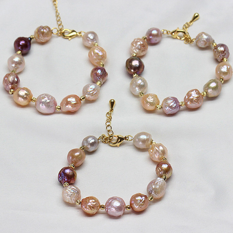 Charm Bracelet Pearl Jewelry 925 Sterling Silver Baroque Pearl Bracelet Natural Freshwater Pearl Bracelet For Women