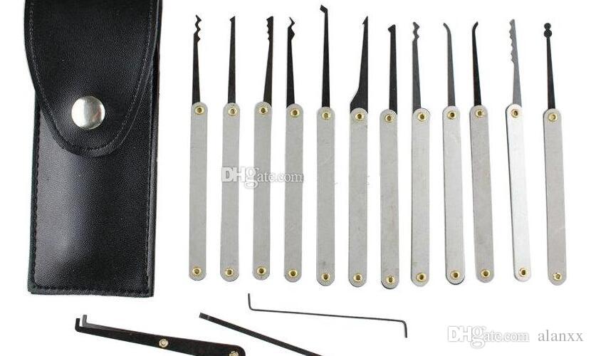 Good quality 12pcs Lock Picks Sets Stainless Handles w/ Bag Removing Key Set Lockpick Locksmith Tools Lock Opener Unlock Door LS014
Good quality 12pcs Lock Picks Sets Stainless Handles w/ Bag Removing Key Set Lockpick Locksmith Tools Lock Opener Unlock Door LS014
