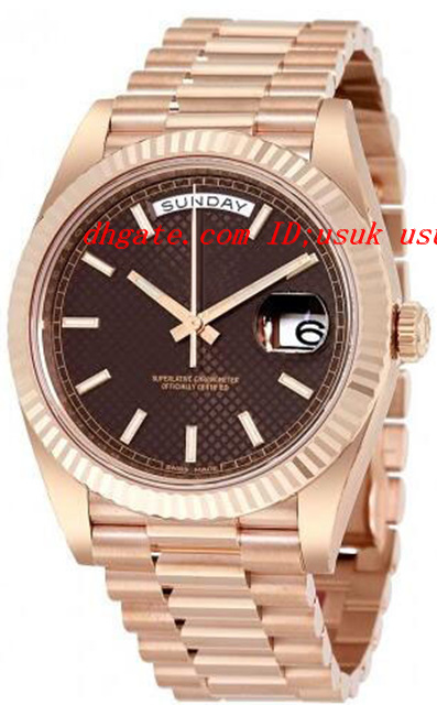 New Top Quality Luxury Watches 40 Chocolate Dial 18K Everose Gold Automatic Mechanical Movement Men's Watch Mens Watch Wrist Watches