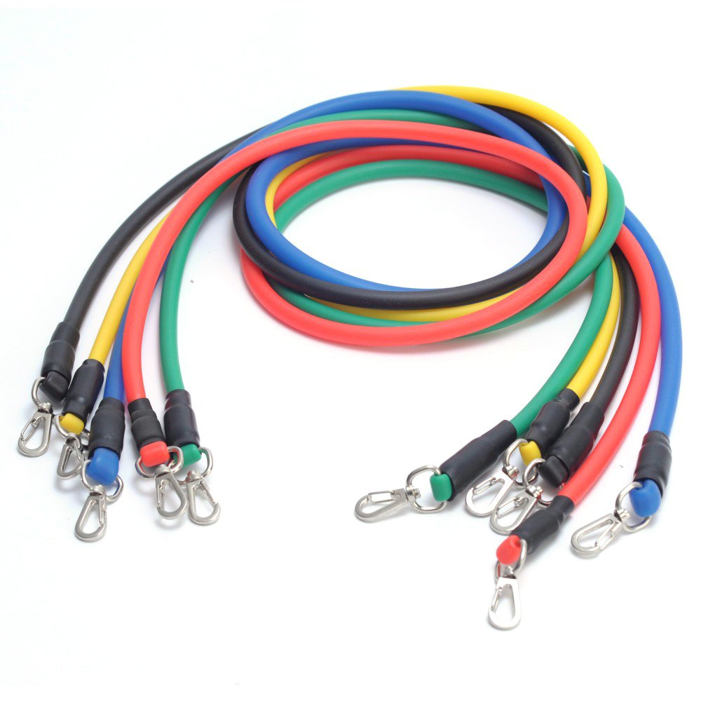 Whole11Pcs Resistance Bands Yoga Pilates Crossfit Fitness Equipment Elastic Pull Rope Workout Latex Tube Band Set Exercise Tr