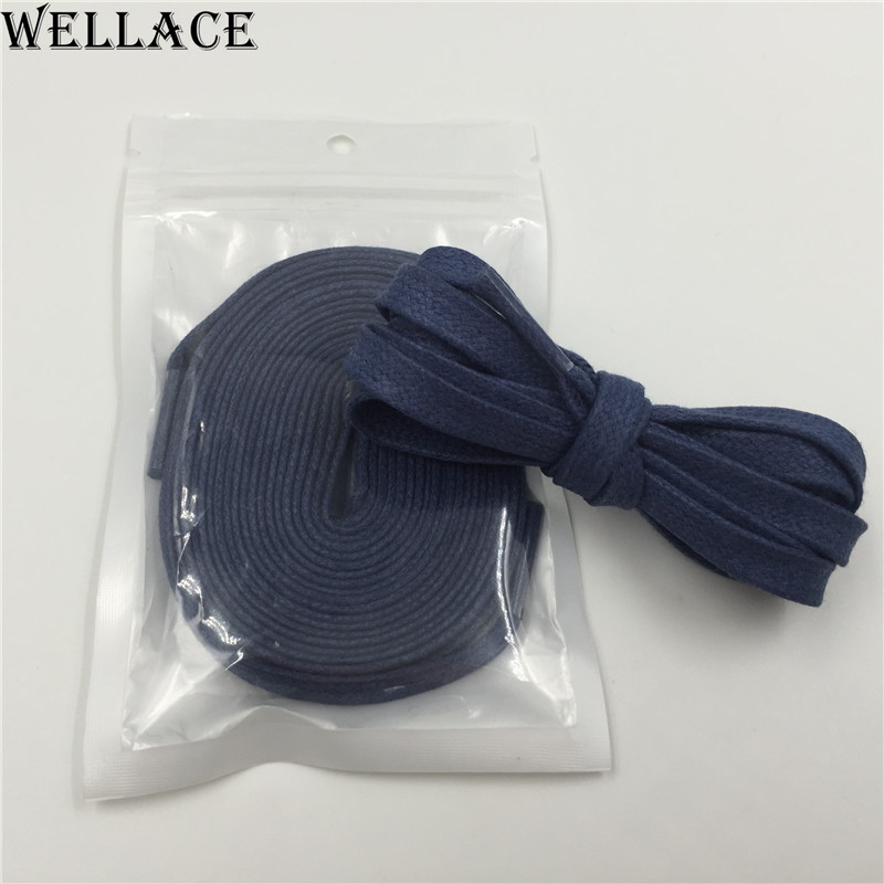 Wellace waterproof shoelaces waxed lacing cord 150cm/59'' Casual Shoes laces 8mm width Oxford Dress Canvas Sneaker flat Shoe Laces Unisex
