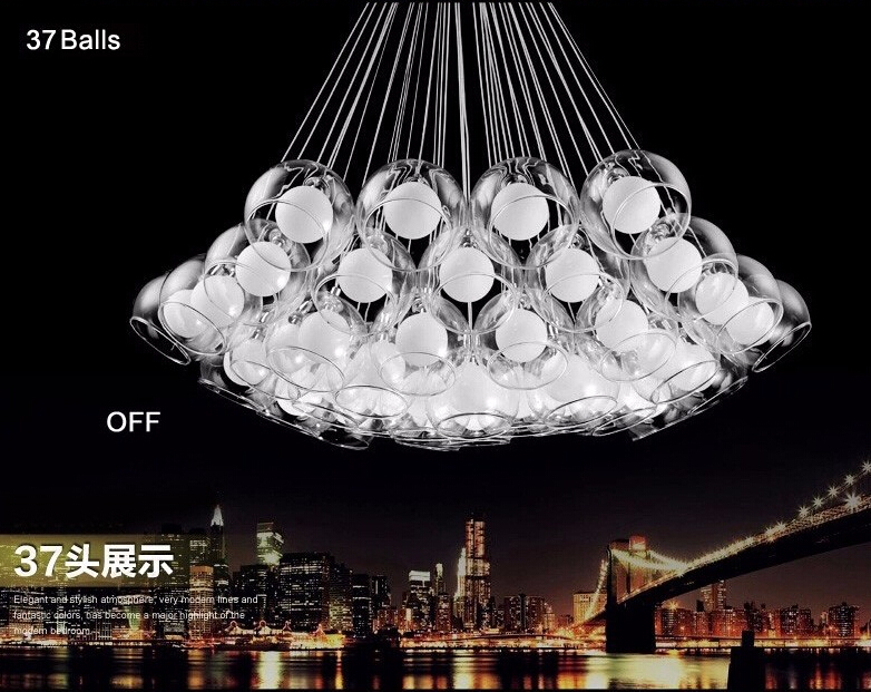 Modern Art Glass Chandelier DIY Glass Ball Pendant Light Fixture G4 Hanging Light for Living Room Bar Restaurant AC85-265V