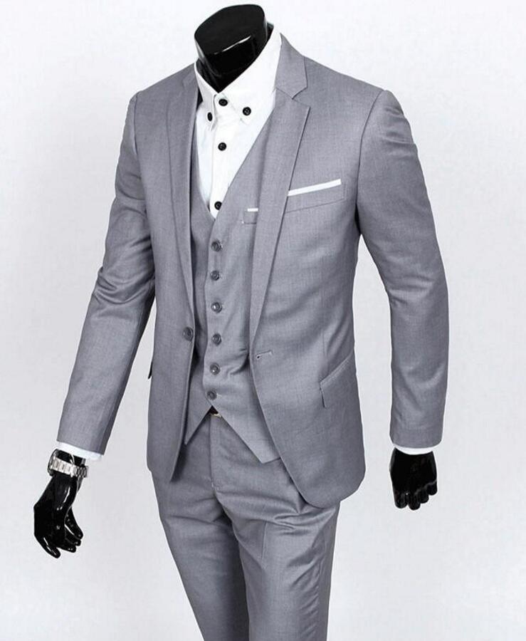 Custom Made Slim Fit Groom Tuxedos Light Grey Best man Suit Notch Lapel Groomsman Men Wedding Suits Bridegroom(Jacket+Pants+Vest), Pink
Custom Made Slim Fit Groom Tuxedos Light Grey Best man Suit Notch Lapel Groomsman Men Wedding Suits Bridegroom(Jacket+Pants+Vest), Pink