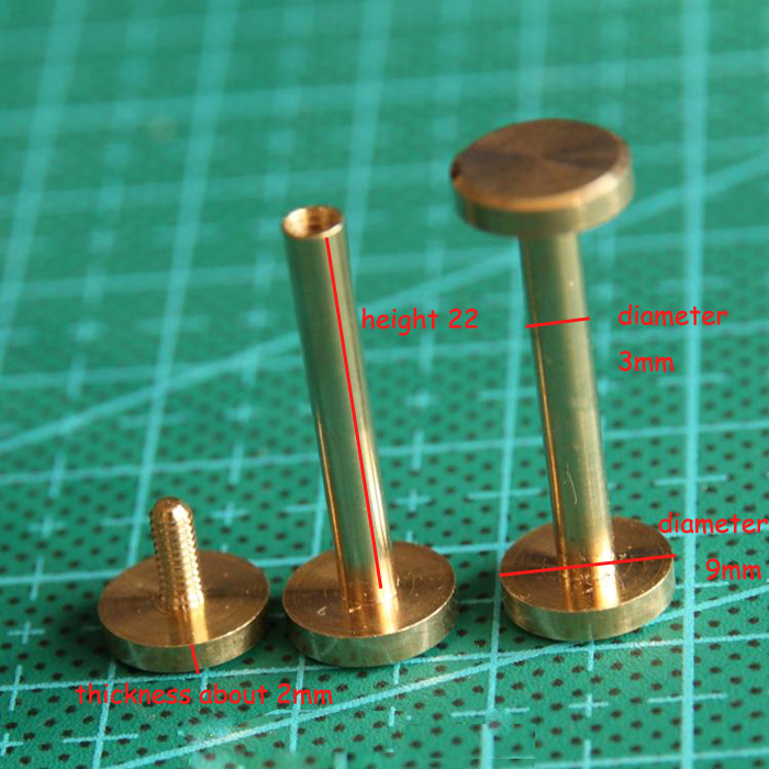 height 22mm wallet bag screw energy saving brass belt Rivet diy handmade leather car key case fastener hardware part