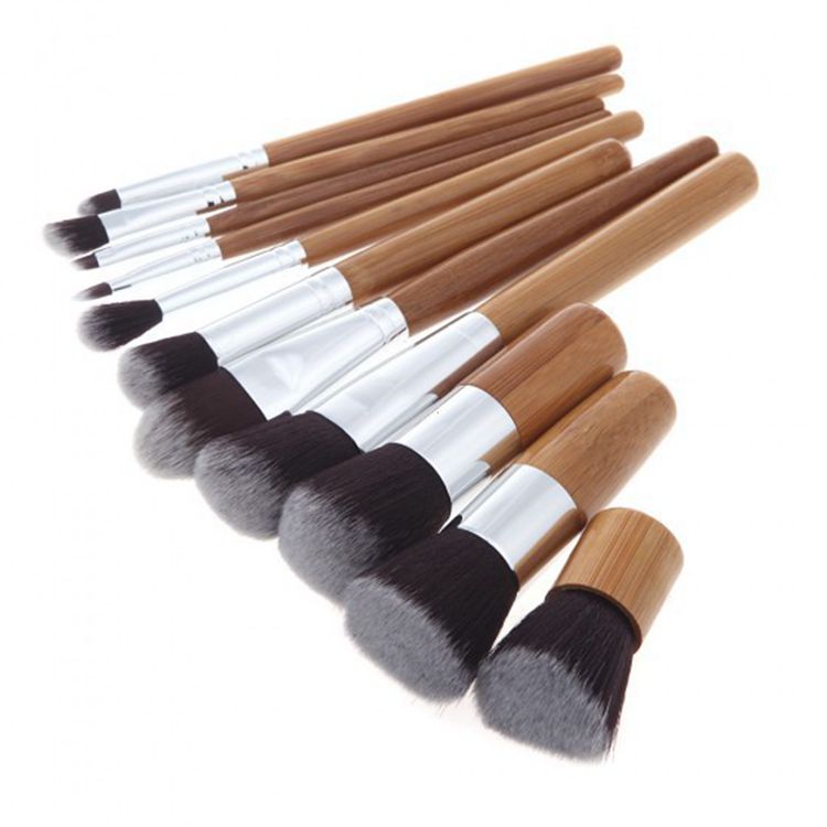 Bamboo Makeup Brushes Set Cosmetics Maquiagem Profissional 11 pcs High Quality Cosmetic Brushes Kit Brush Free DHL