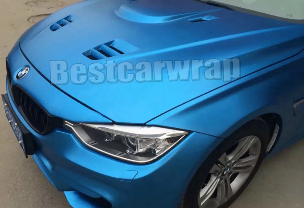 Satin chrome titanium blue Viny For Car Wrapping Satin Matte Chrome Film With Air Channle For Car styling Unique Wrap Foile1.52x20m/Roll