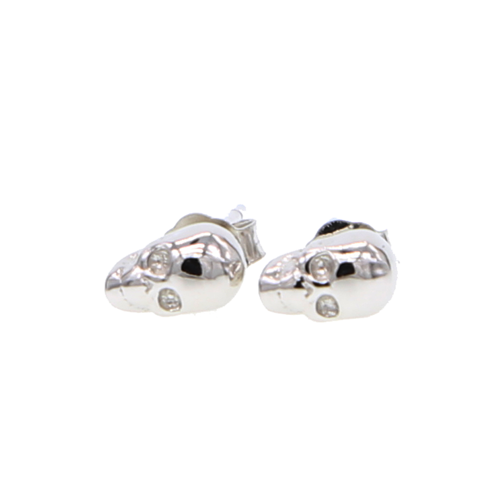 925 sterling silver cute 47mm delicate mini small tiny skull studs high quality polished girl women jewelry earring 925