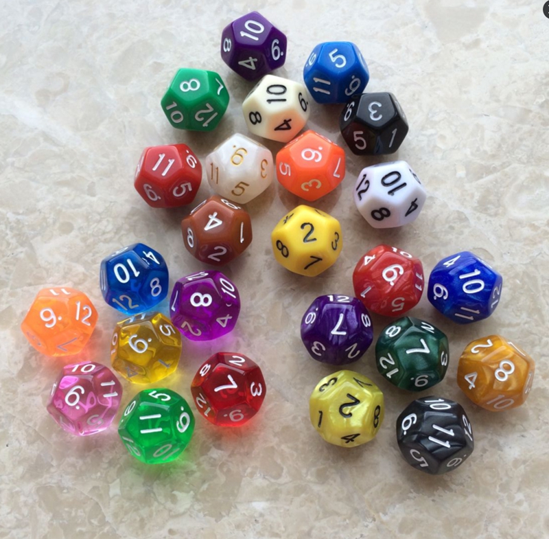 

D12 Multicolour Dice 12 Sided Polyhedral Dices Bosons Kids Educational Toys D&D RPG Game Toy Board Game Acessorios High Quality #P38