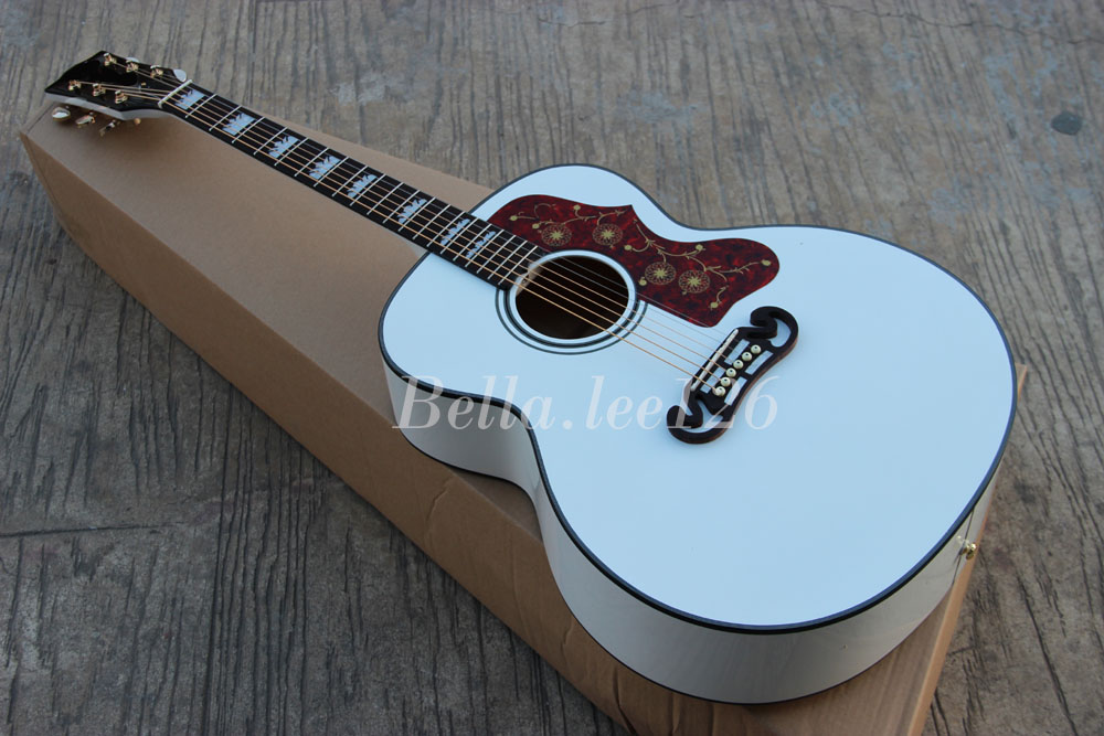 Custom guitar shop, OEM handmade WHITE color 43'' Jumbo acoustic guitar, can ship it in 24 hours
Custom guitar shop, OEM handmade WHITE color 43'' Jumbo acoustic guitar, can ship it in 24 hours