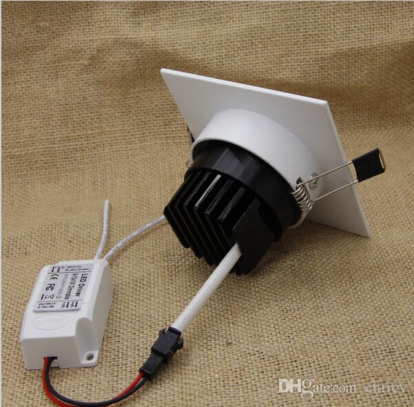 Square recessed led dimmable Downlight COB led down lights 7W/9W/12W/15W LED spotlight decoration Ceiling Lamp AC85-265V