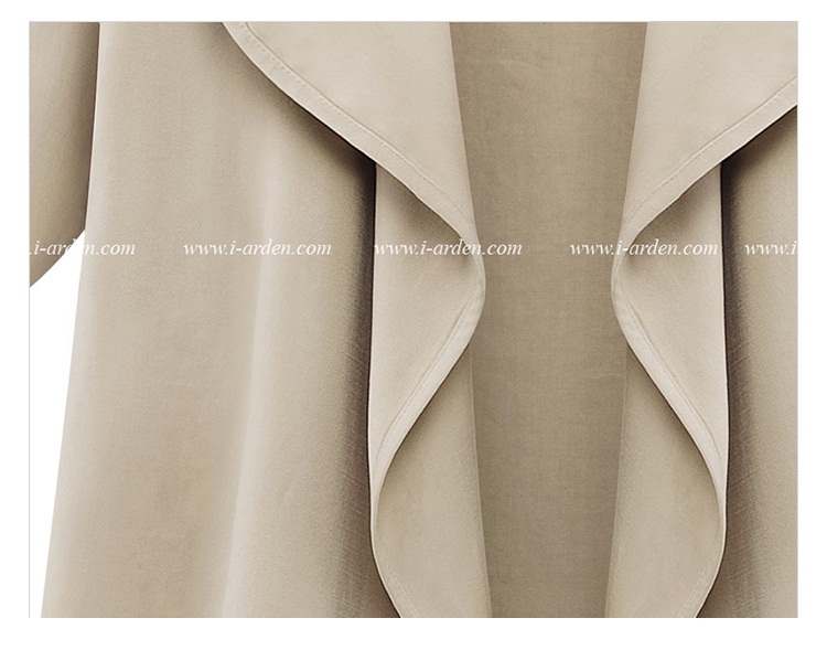 Wholesale- XL-5XL plus larger size ! NavyBlue Khaki pink Casual women thin three quarter sleeved solid wide -waisted stitching outerwear