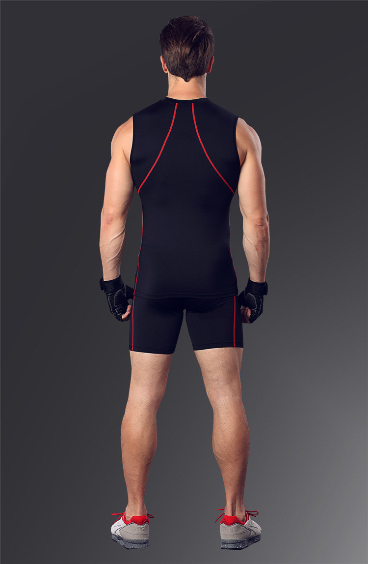 Wholesale-Hot new mens compression sport short fitness quick dry gym running elastic shorts bodybuilding tights mens training short homme