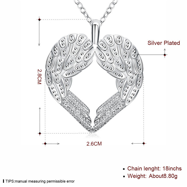 Christmas gift Angel Heart Wings Necklace plated sterling silver necklace STSN357,brand new fashion 925 silver necklace factory direct sale