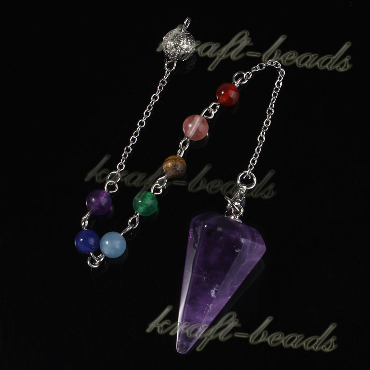 Wholesale- UMY Trendy Hexagon Pyramid 7 Stone Beads Chakra Pendulum Natural Amethyst Pendants Charms Jewelry
Wholesale- UMY Trendy Hexagon Pyramid 7 Stone Beads Chakra Pendulum Natural Amethyst Pendants Charms Jewelry
