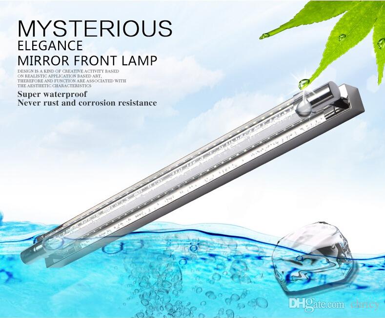 Modern Crystal LED Bathroom Mirror Light Front Wall Mounted Lamp 6W Wall Sonces Stainless Steel Bathroom Lights lampara up down crystal wal