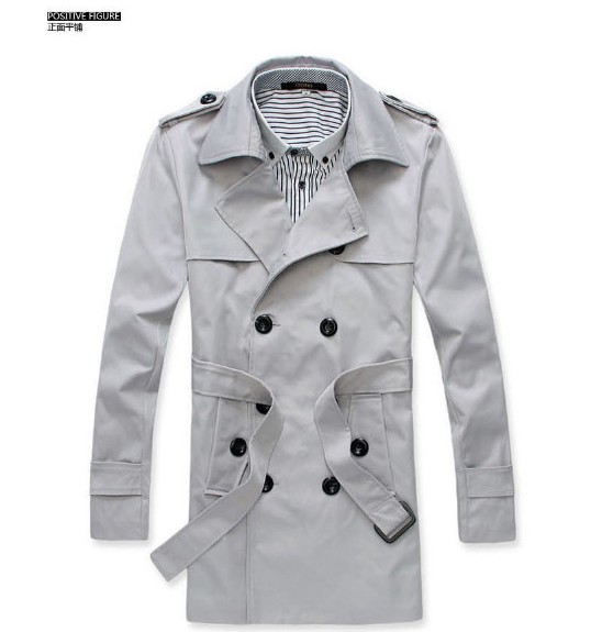 Free Shipping New Men's Stylish Double Breasted Long Trench Coat Men Overcoat Winter Long Jacket For Men Plus