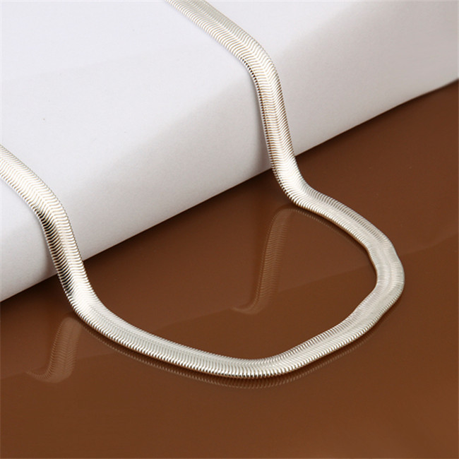 Best gift 6MM soft snake bone necklace sterling silver plate necklace STSN193, brand new fashion 925 silver Chains necklace factory