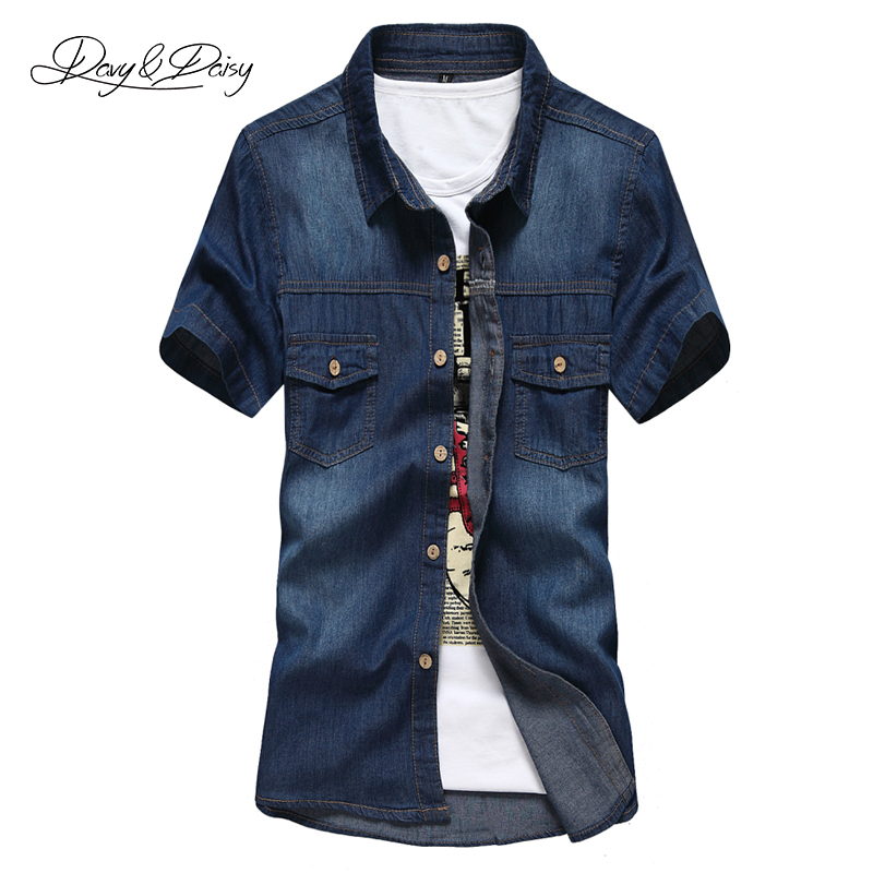 Wholesale-Chemise Homme Shirt Men Cowboy Summer Short Sleeve Casual Turn-Down Collar Fashion Classical Solid Washed Denim Shirt Men DS-062, Dark blue
Wholesale-Chemise Homme Shirt Men Cowboy Summer Short Sleeve Casual Turn-Down Collar Fashion Classical Solid Washed Denim Shirt Men DS-062, Dark blue