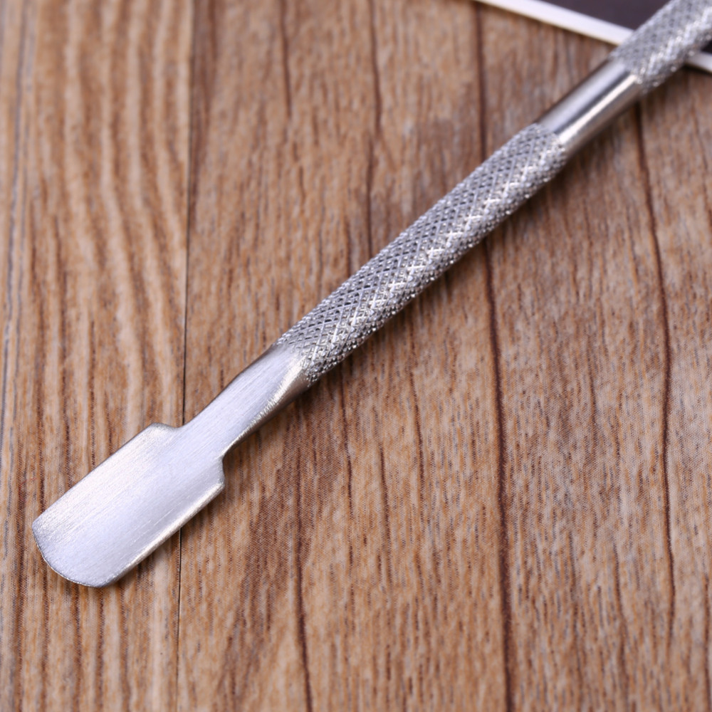 1pcs Nail Art tools Stainless Steel Essential Cuticle 2 Way Spoon Pusher Pedicure Manicure Gift Present Beauty Cuticle Remover