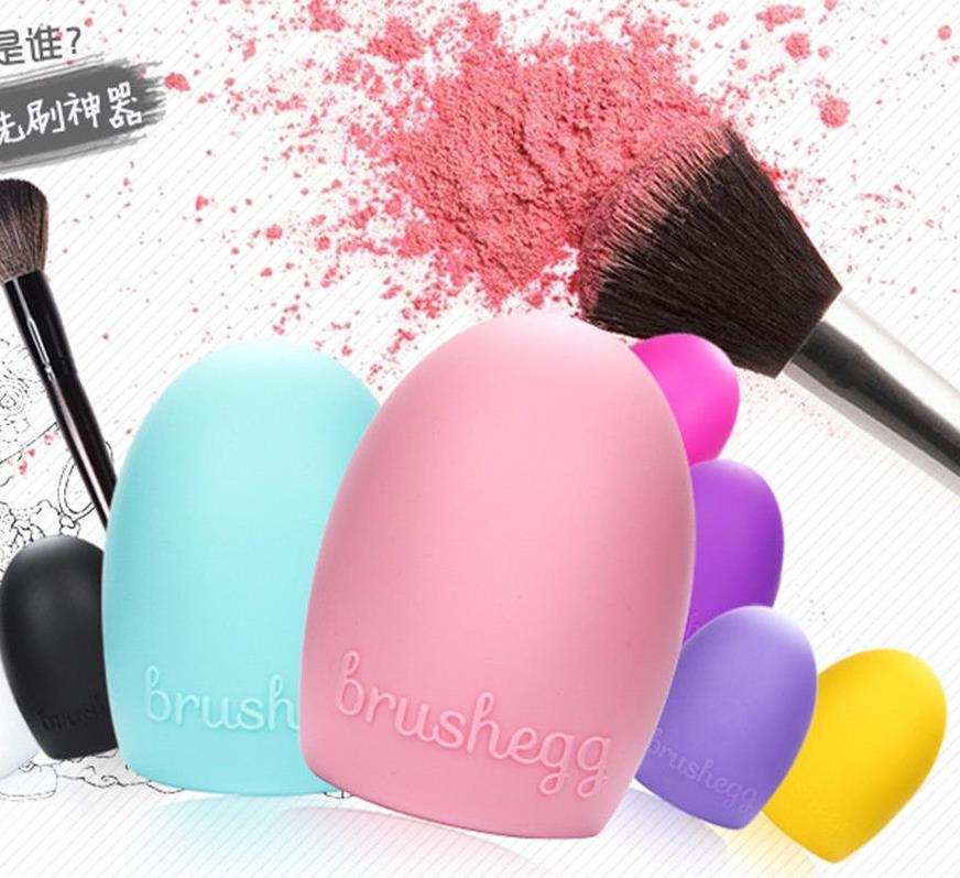 Brand New Make Up Cosmetic brushegg Brushes Cleaner Cleaning Glove Silicone Remover Washing Board Egg Scrubber 8colors gift