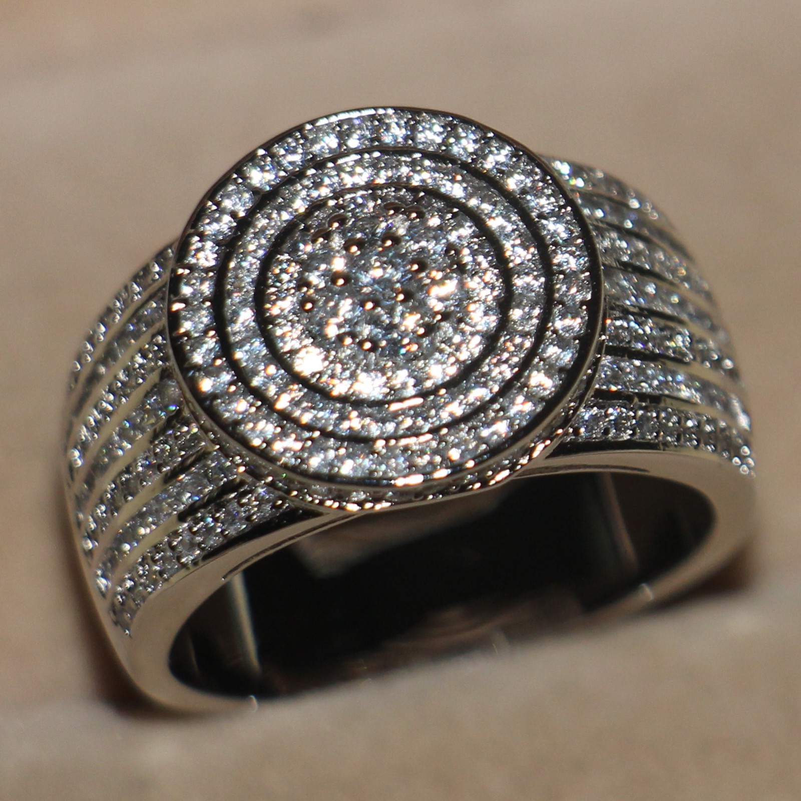 2016 New Women Fashion Jewelry 925 Sterling Silver 240PCS Topaz Simulated Diamond GemWedding Band Lovers Ring for Christmas Gift Size 5-11