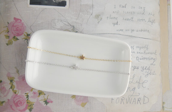 Wholesale-SL 024 2016 summer women bangle bracelets and silver plated simple yellow five-pointed star bracelet factory outlets