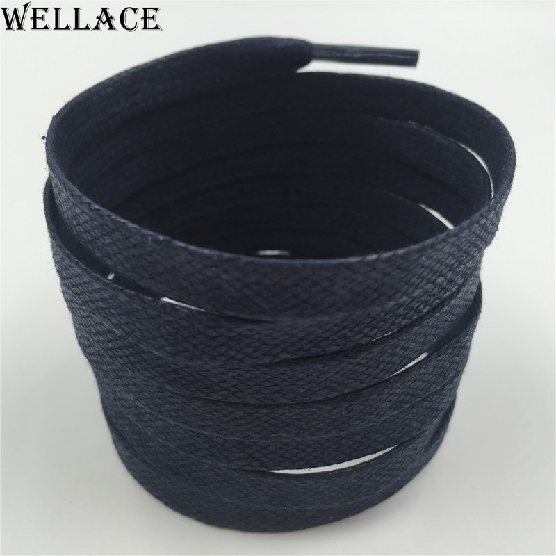 Wellace waterproof shoelaces waxed lacing cord 150cm/59'' Casual Shoes laces 8mm width Oxford Dress Canvas Sneaker flat Shoe Laces Unisex