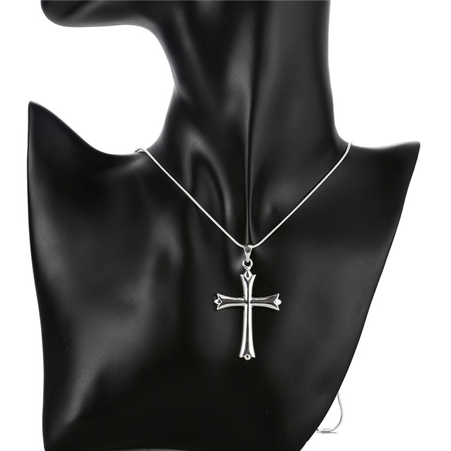 Brand new Smooth cross Pendant Necklace male sterling silver plate necklace STSN290,hot sale fashion 925 silver necklace factory direct sale